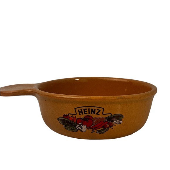 Heinz Promotional Soup/Chili Bowl Limited Edition Yellow Brown Vegetable Pattern - Picture 2 of 5